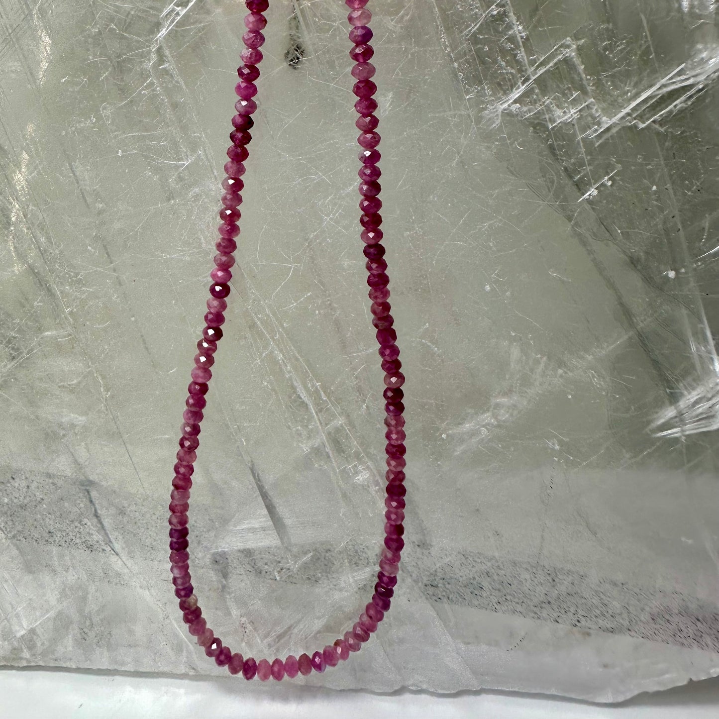 Pink Tourmaline Beaded Necklace