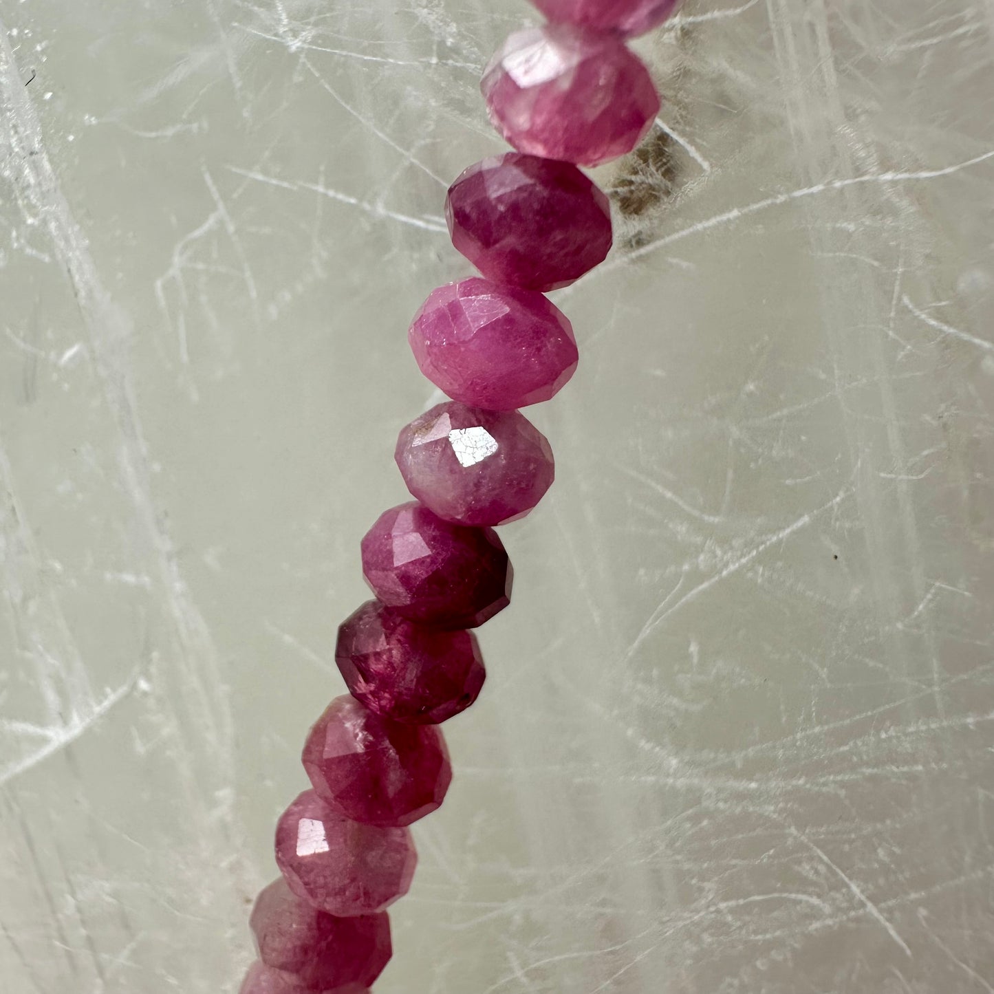 Pink Tourmaline Beaded Necklace
