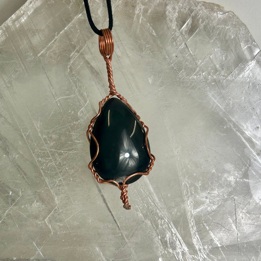 Lee's Makes - Rainbow Obsidian Tear Drop Pendant
