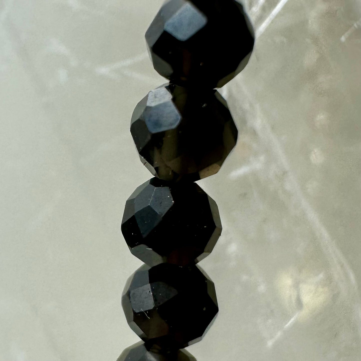 Sliver Sheen Obsidian Bead Necklace