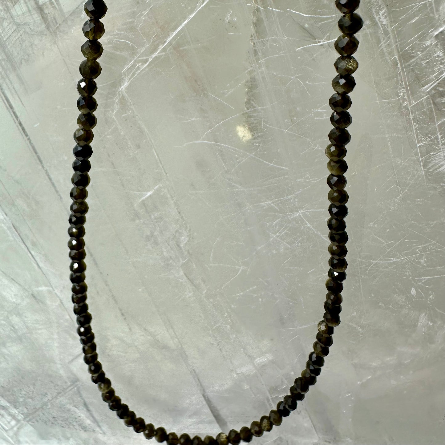 Gold Sheen Obsidian Beaded Necklace
