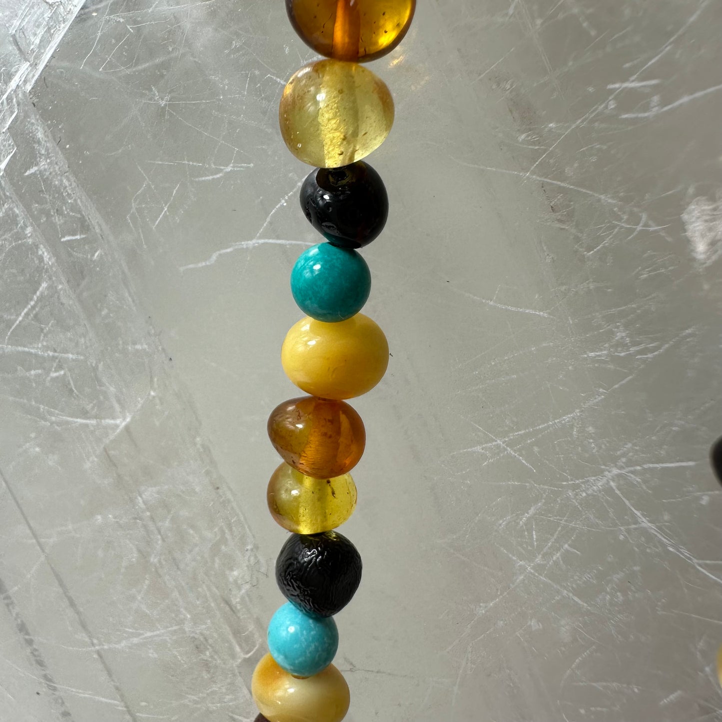 Amber & Turquoise Beaded Pendants