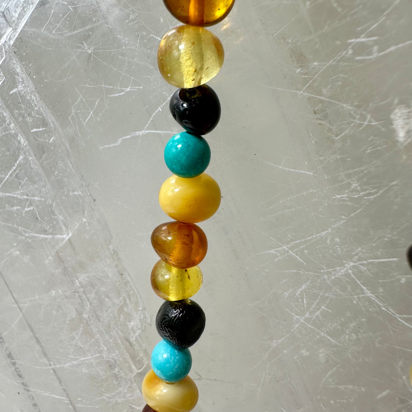 Amber & Turquoise Beaded Pendants
