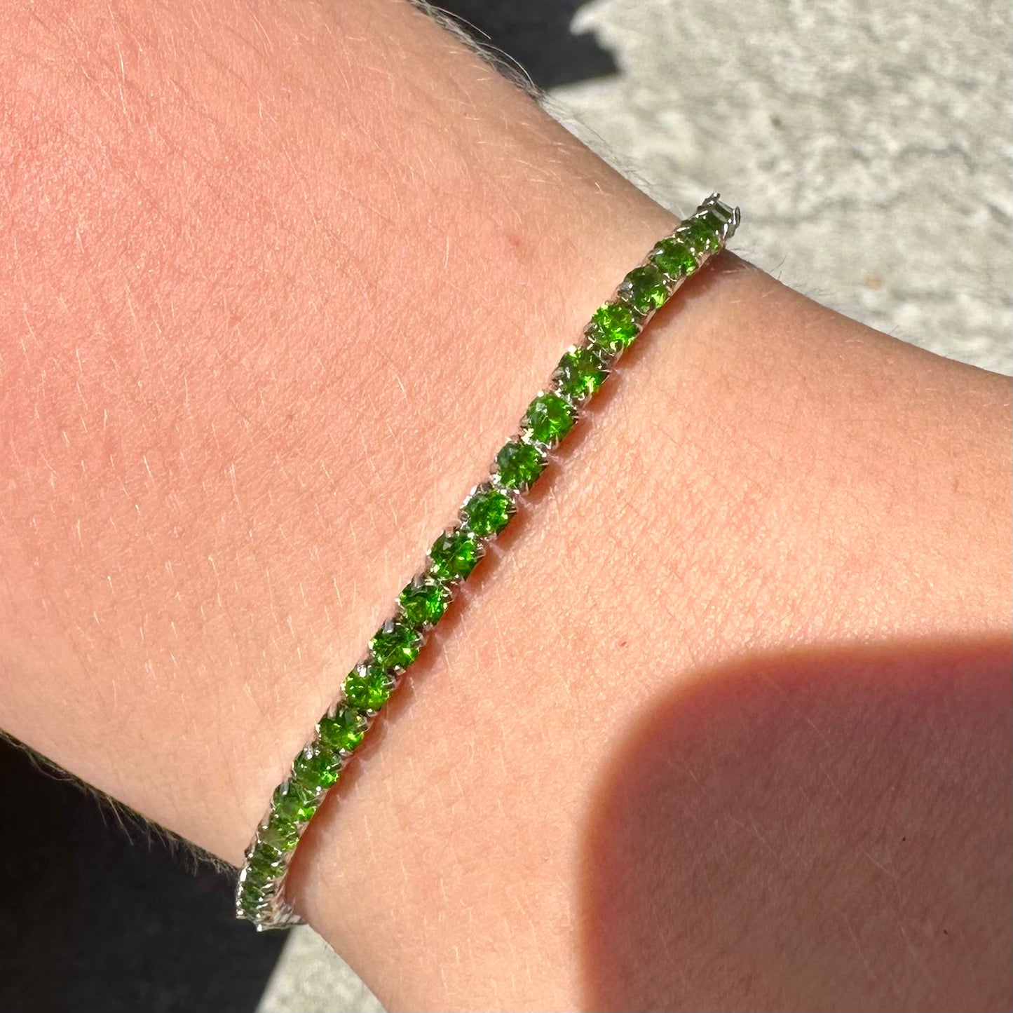 Diopside 925 Tennis Bracelet