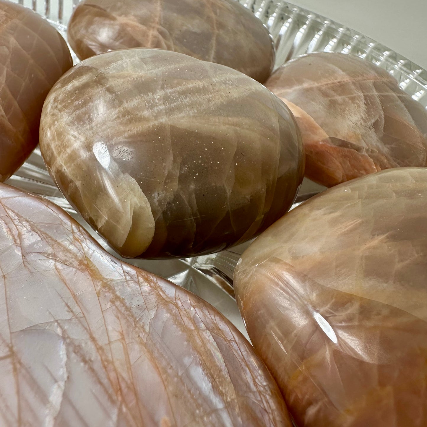 Peach Moonstone Hearts