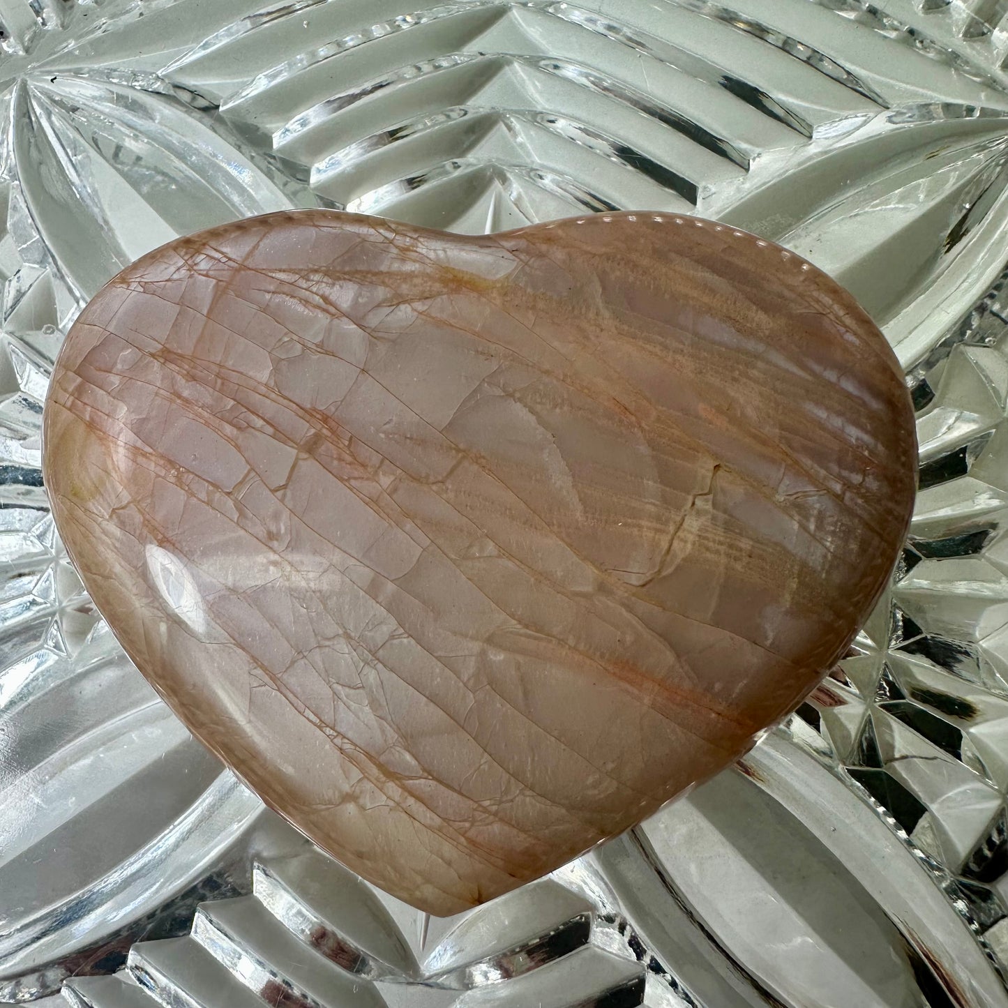 Peach Moonstone Hearts