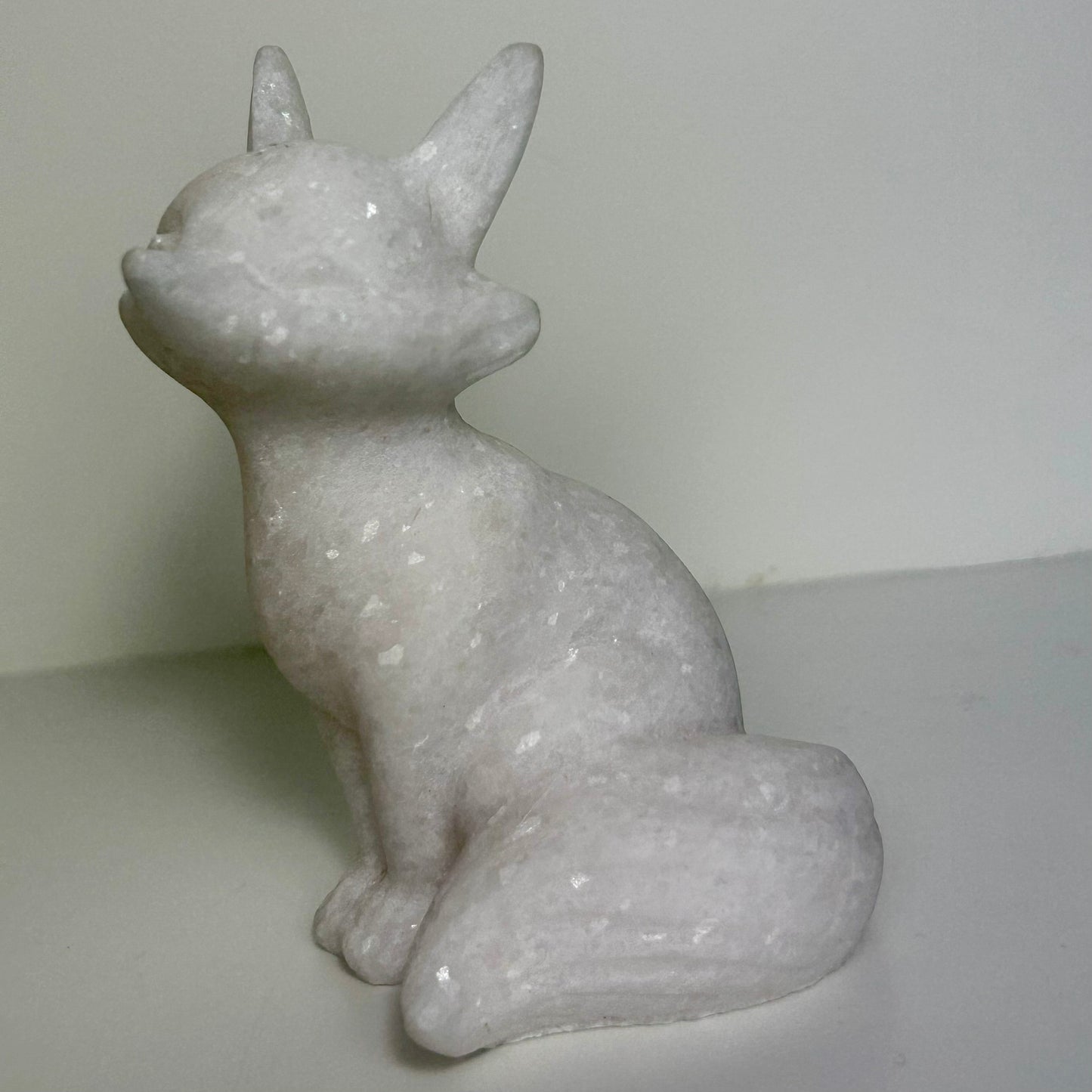 White Jade Fox Carving