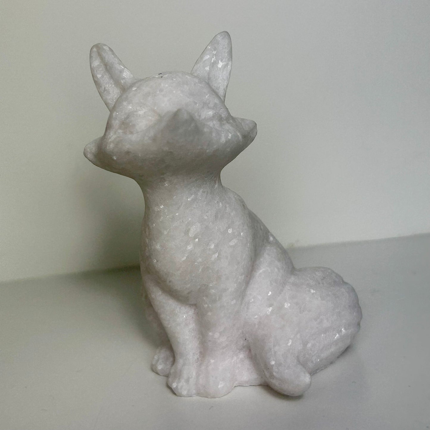 White Jade Fox Carving