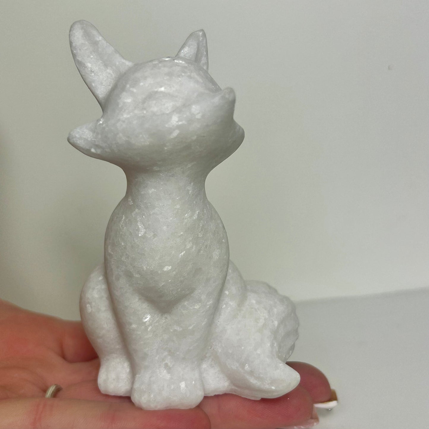 White Jade Fox Carving