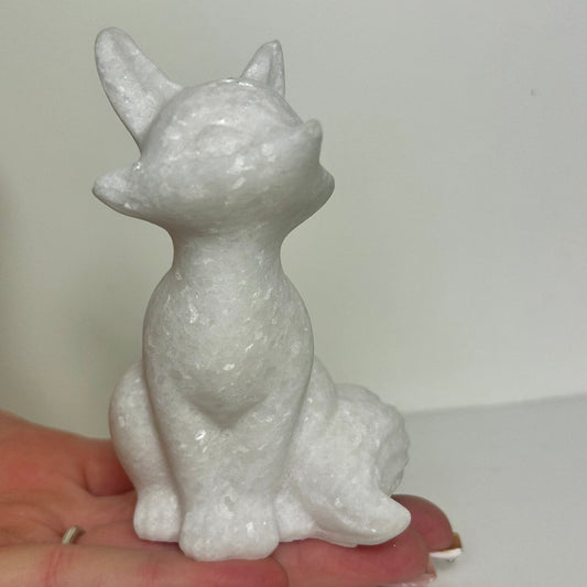 White Jade Fox Carving