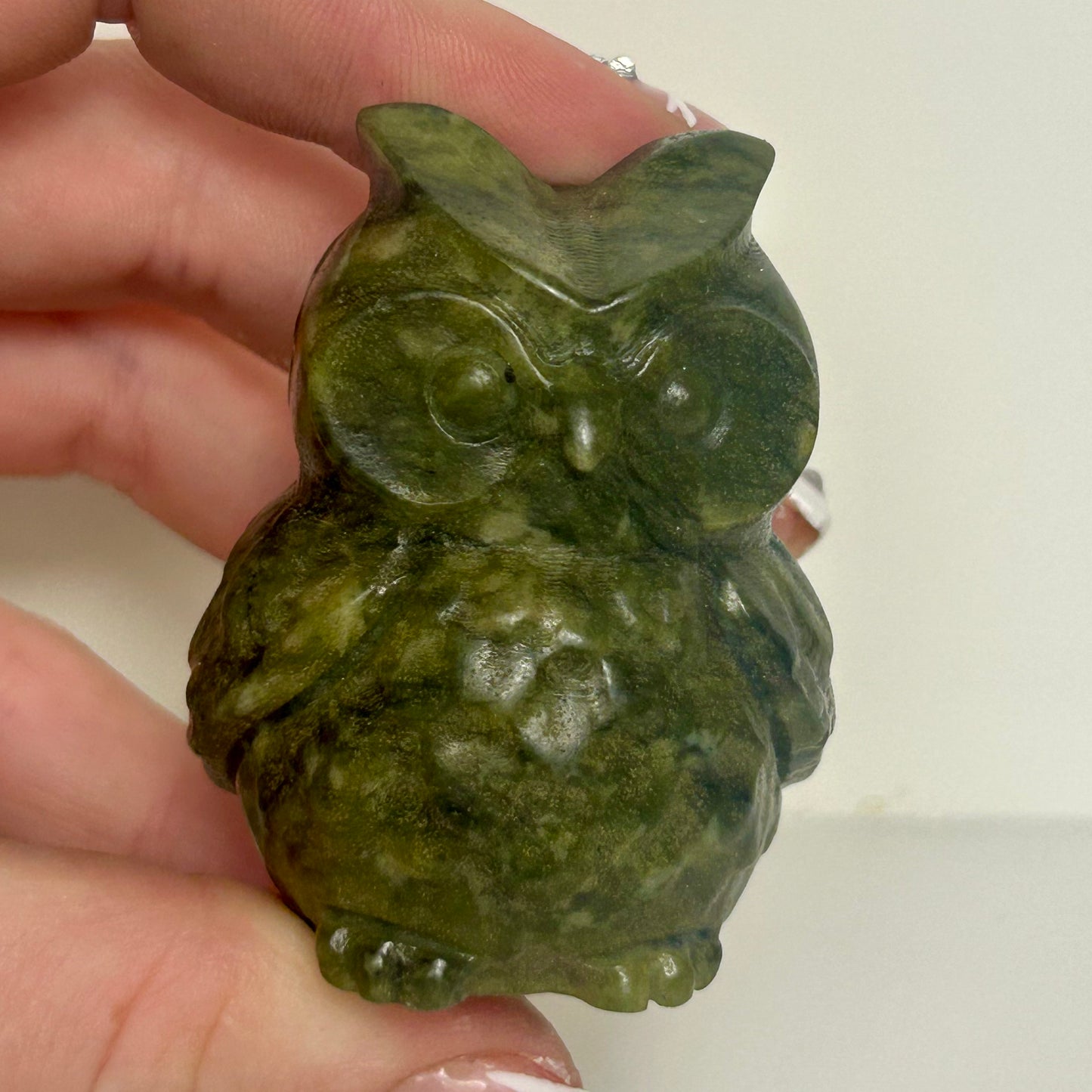 Nafty Jade Owl Carving