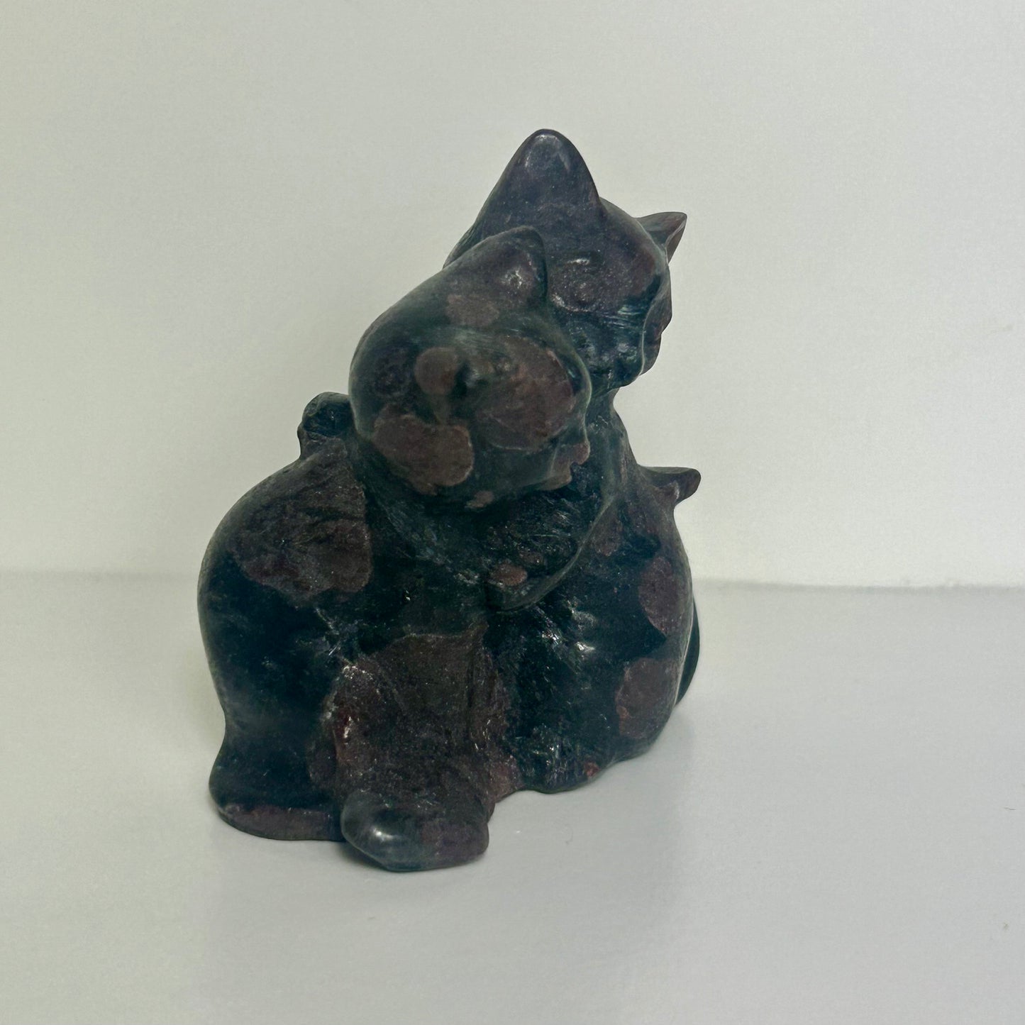Garnet Cat Carvings