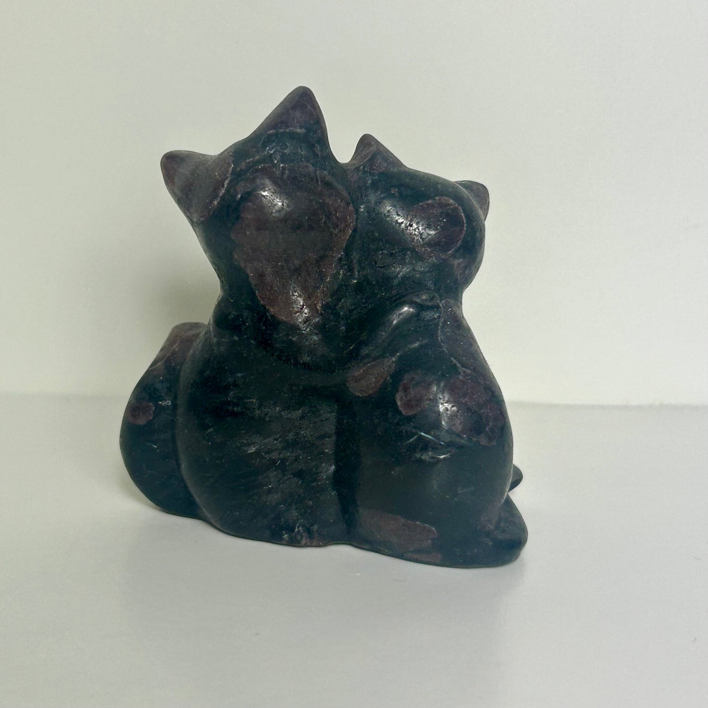 Garnet Cat Carvings