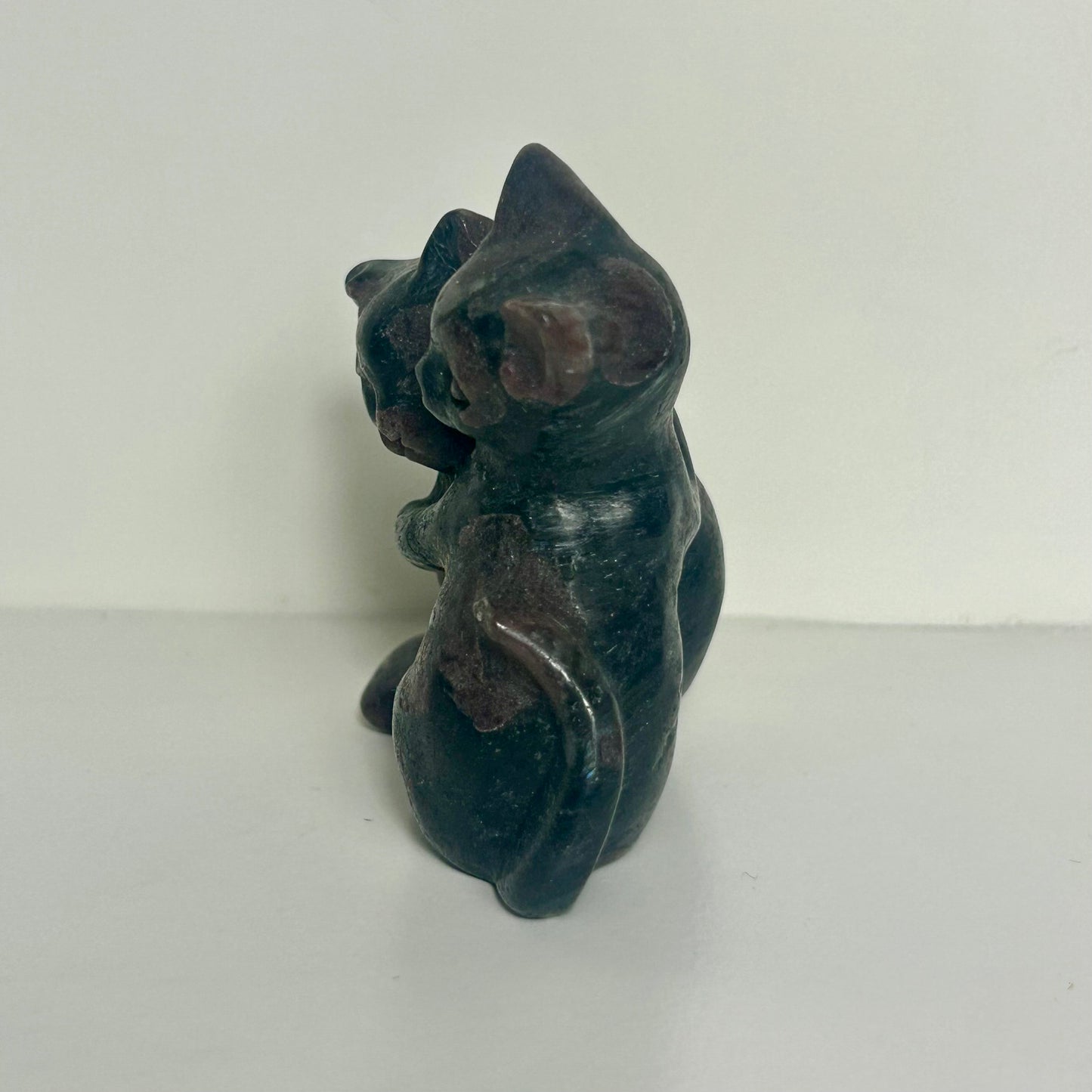 Garnet Cat Carvings