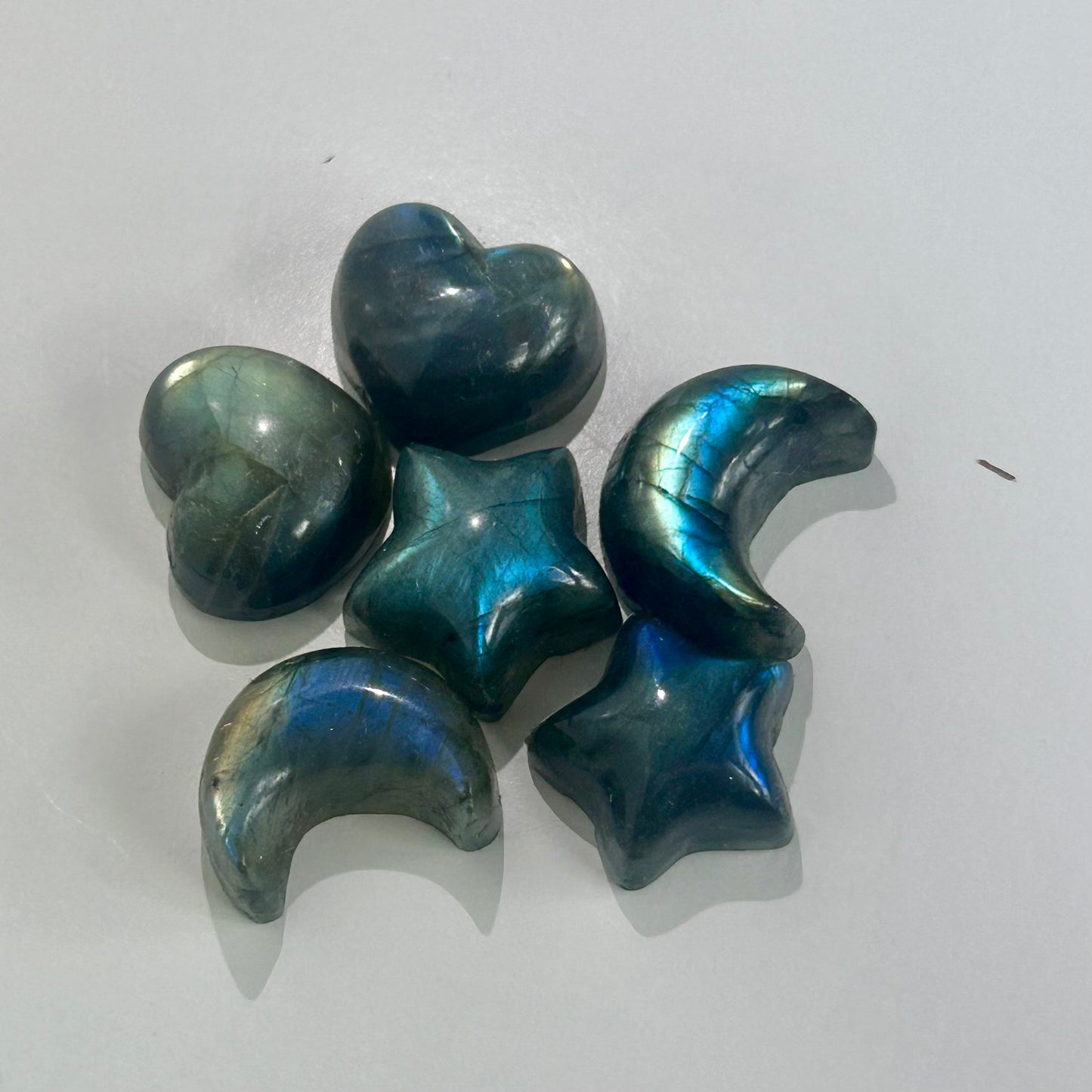 High Grade Labradorite Mini Stars, Moons & Hearts