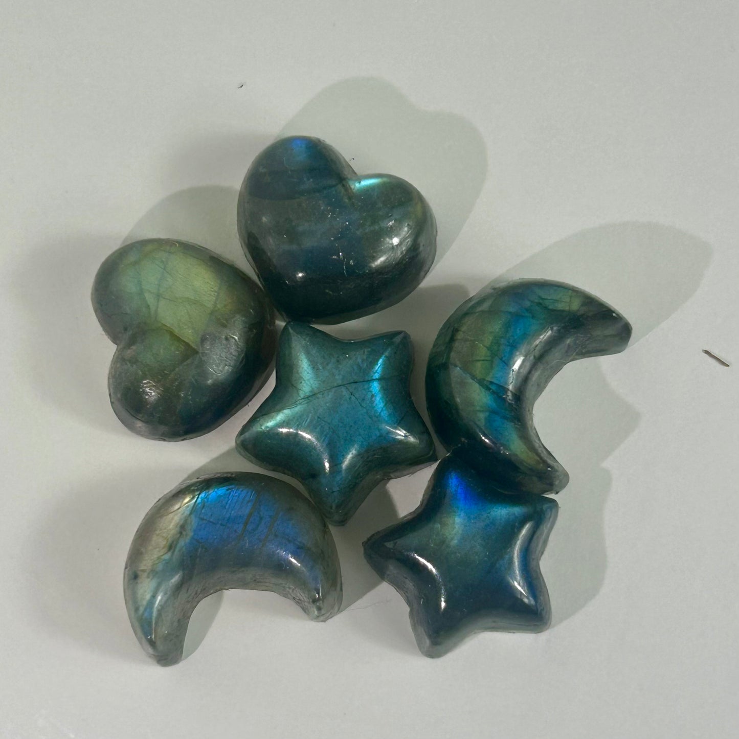 High Grade Labradorite Mini Stars, Moons & Hearts