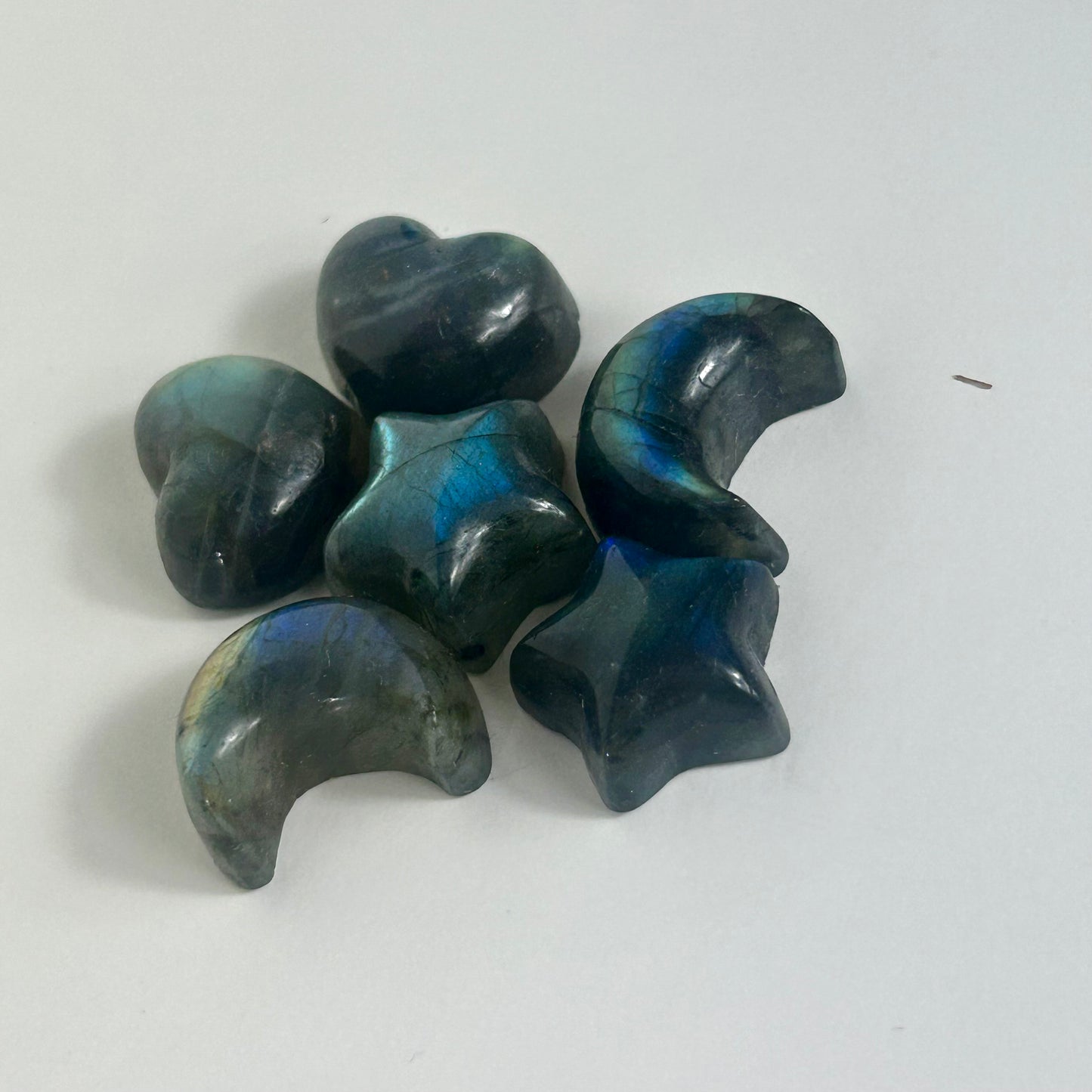 High Grade Labradorite Mini Stars, Moons & Hearts
