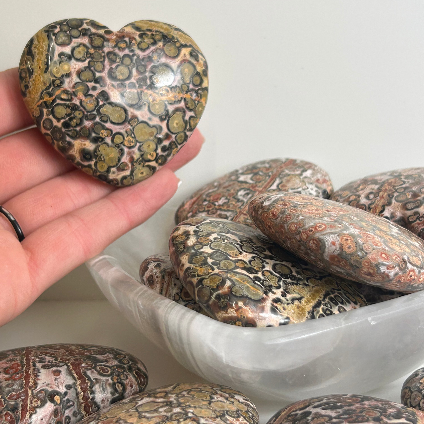 Leopard Jasper Hearts