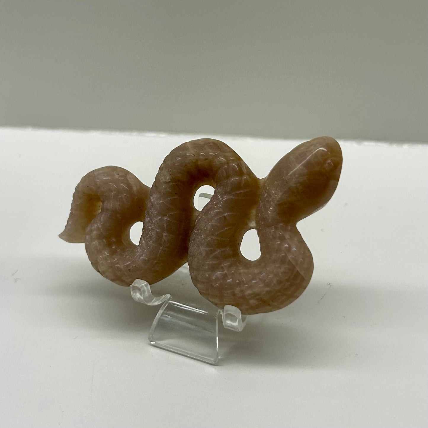 Obsidian& Moonstone Snake Carvings
