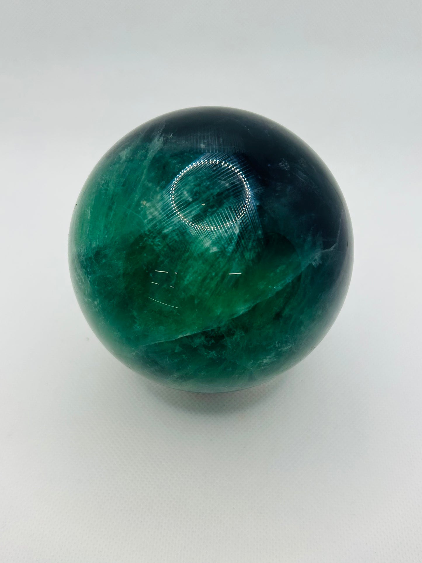 Large Green and Purple Fluorite Sphere