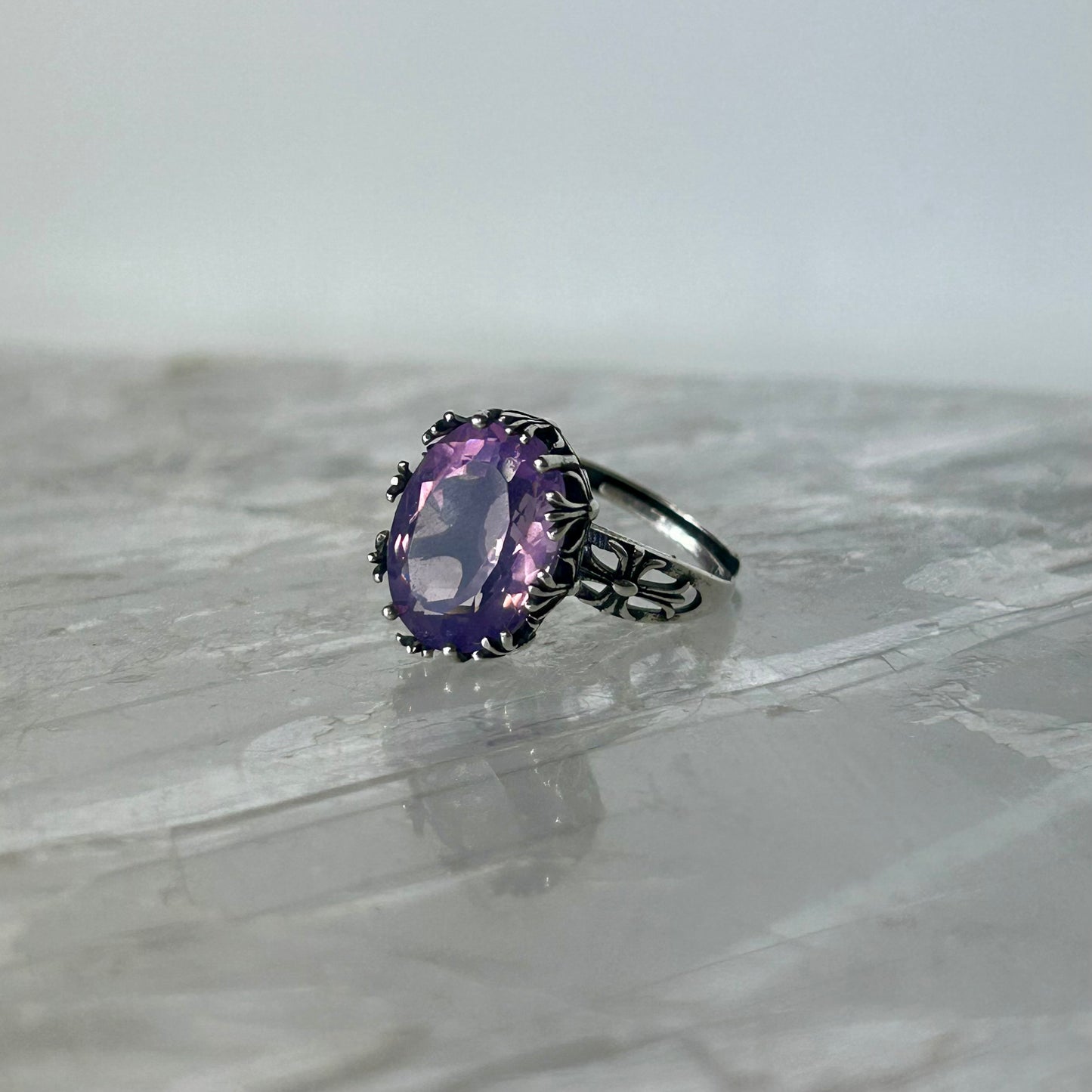 Lavender MoonStone 925Ring (Adjustable)