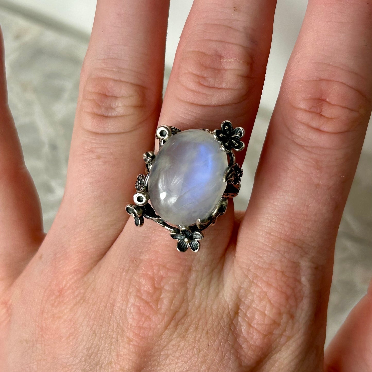 MoonStone 925Ring (Adjustable)
