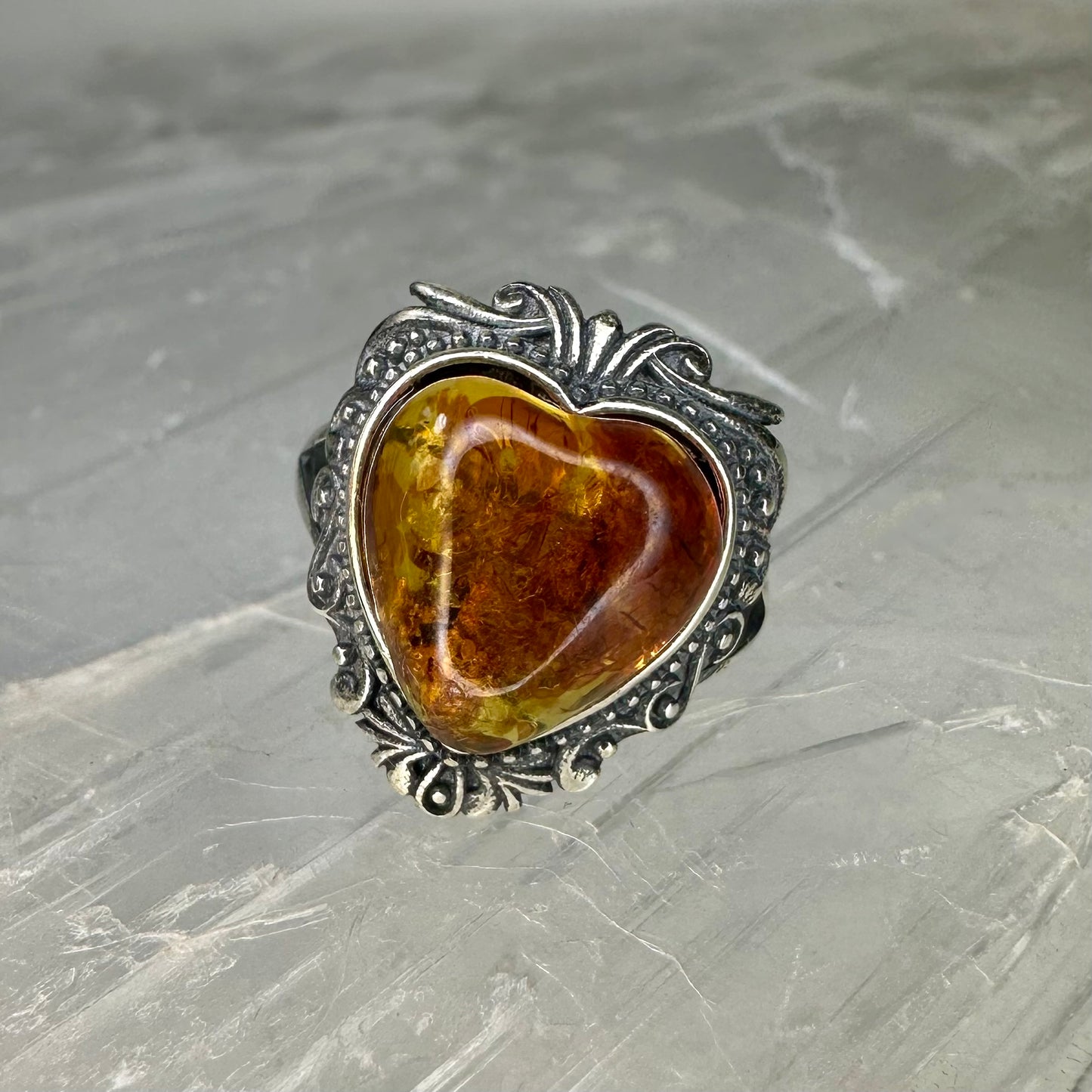 Amber Adjustable Ring