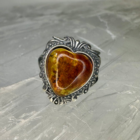 Amber Adjustable Ring