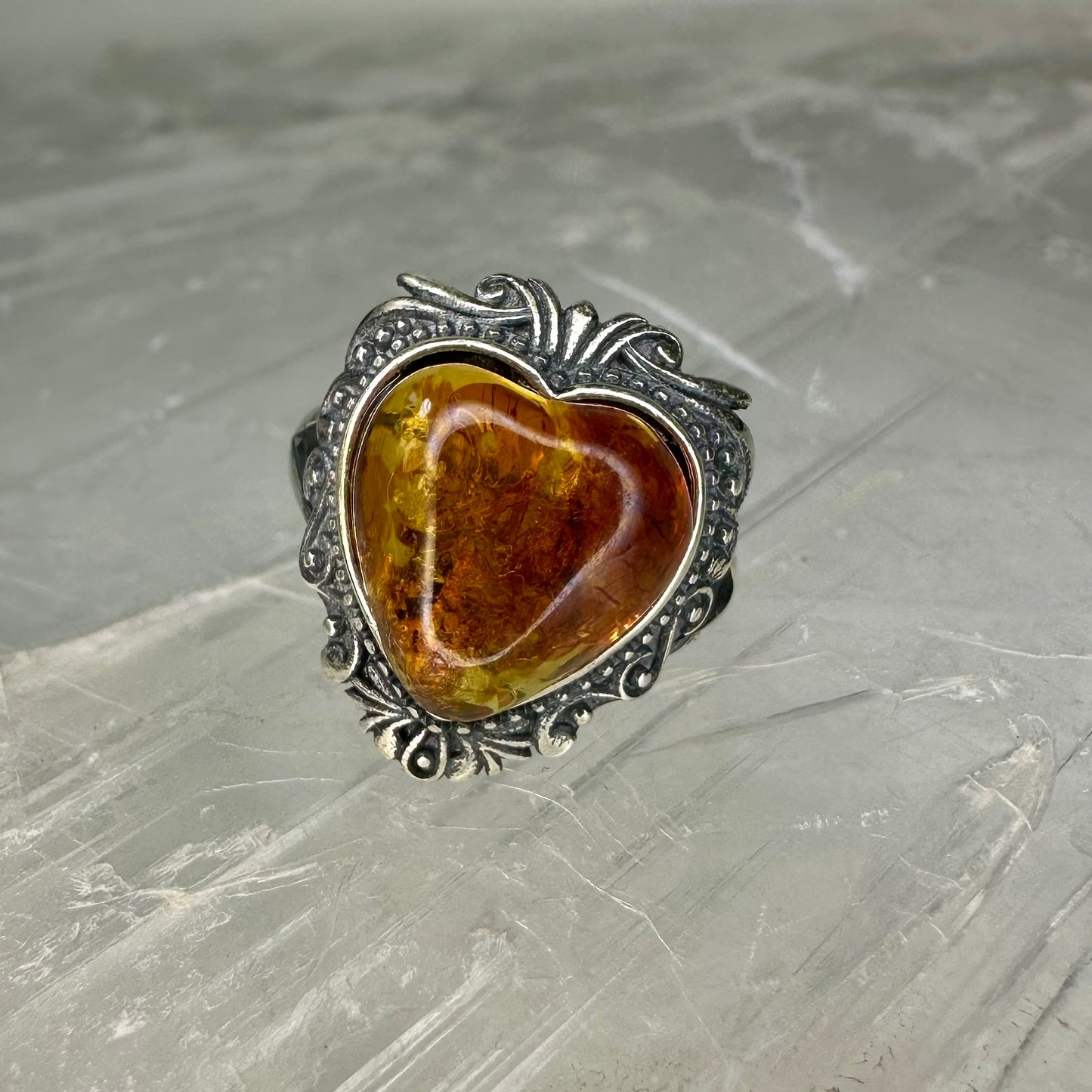 Amber Adjustable Ring