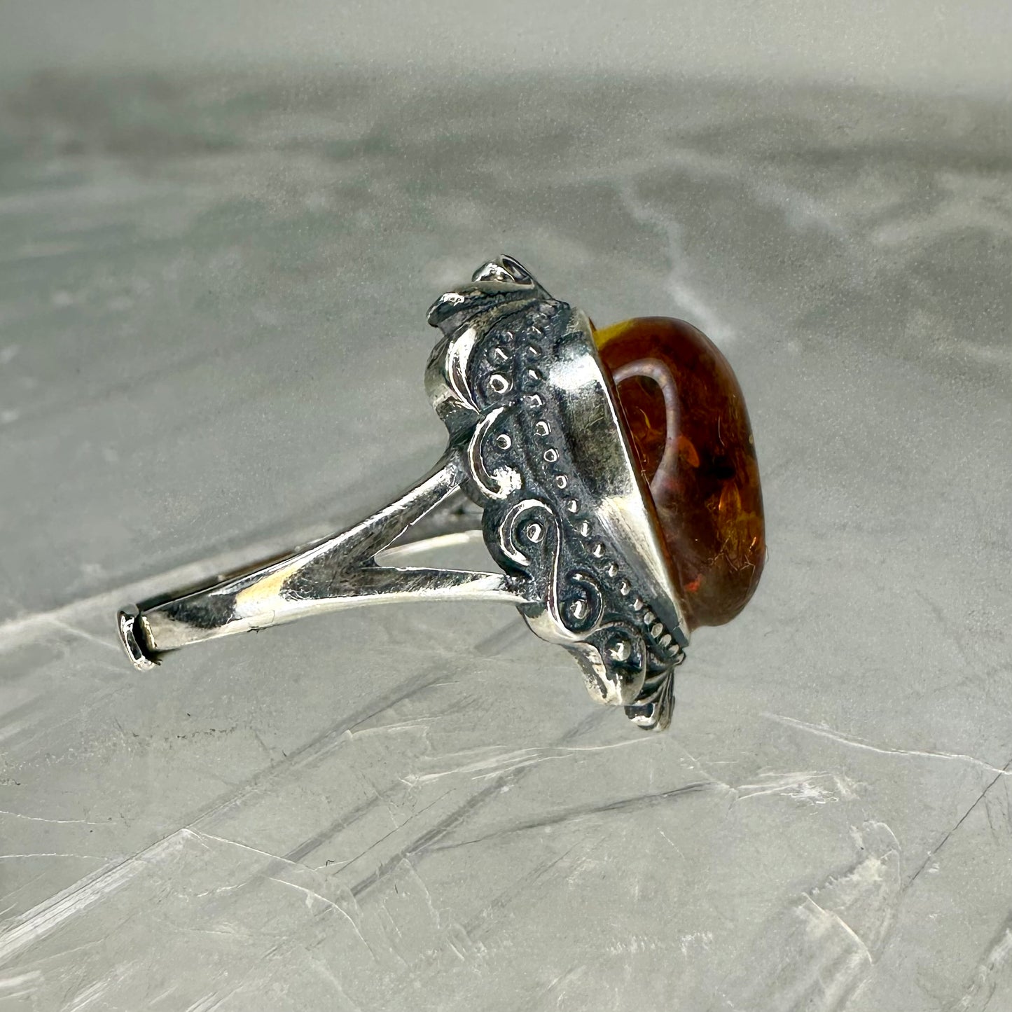 Amber Adjustable Ring