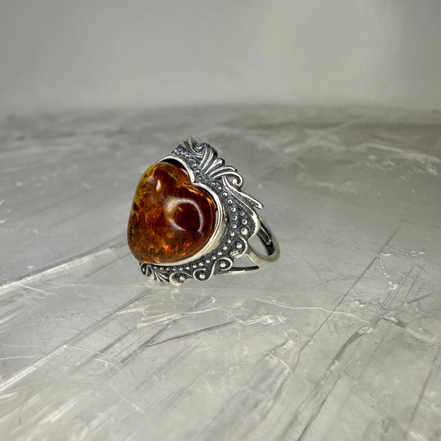 Amber Adjustable Ring