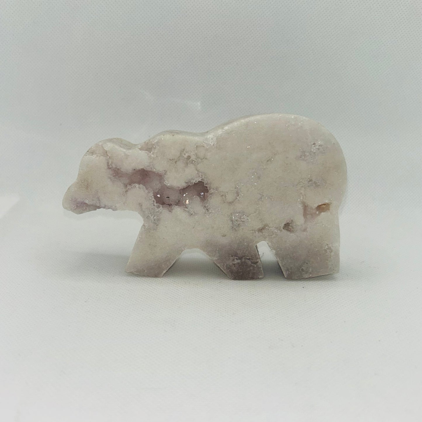 Pink Amethyst Bear Carving