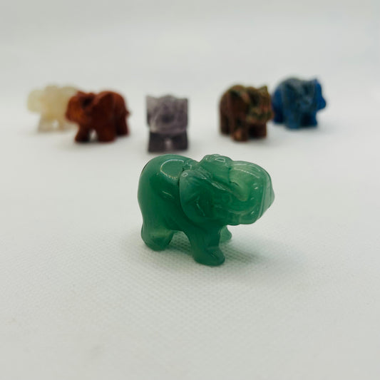 Small Crystal Elephants Carvings