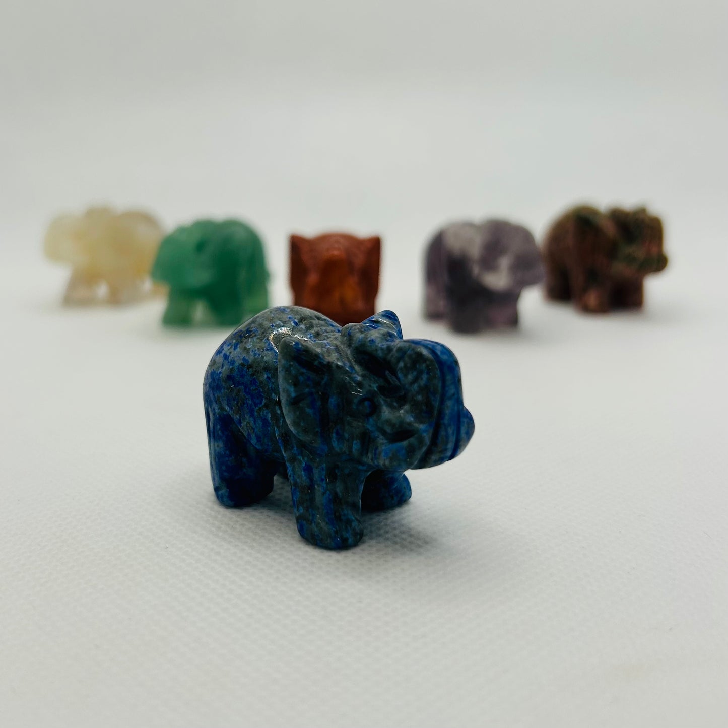 Small Crystal Elephants Carvings