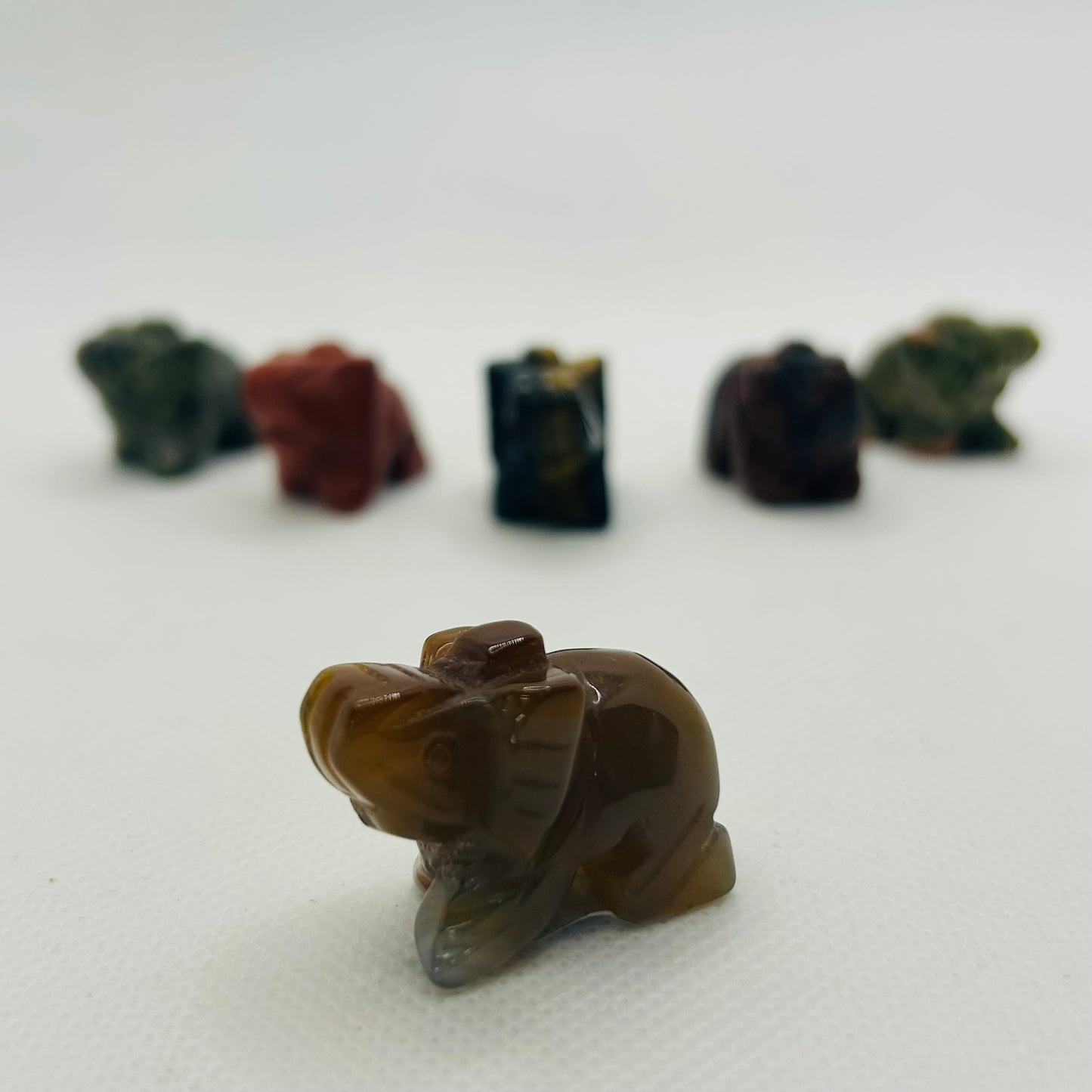 Mini Crystal Elephant Carving