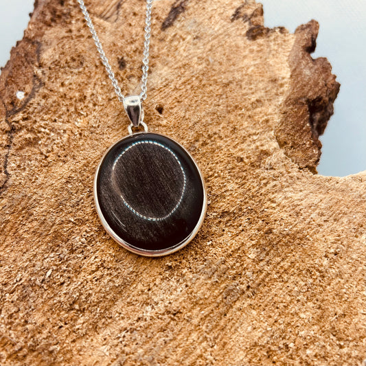 Silver Obsidian Pendant