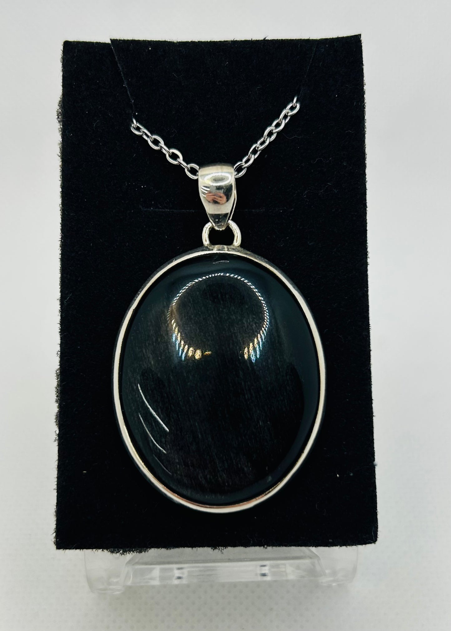 Silver Obsidian Pendant