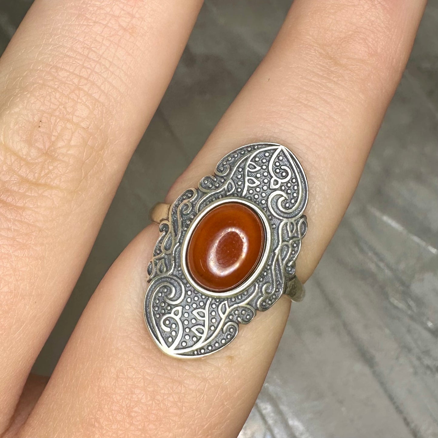 Garnet 925 Adjustable Ring