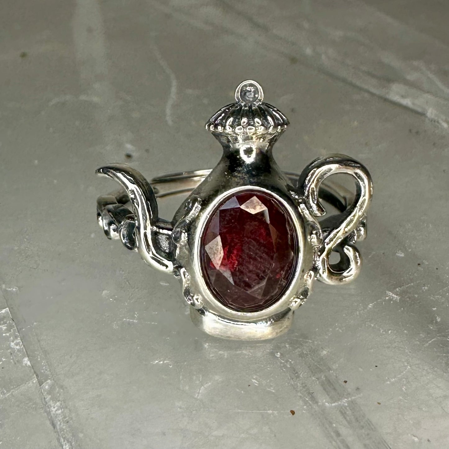 Garnet 925 Adjustable Ring