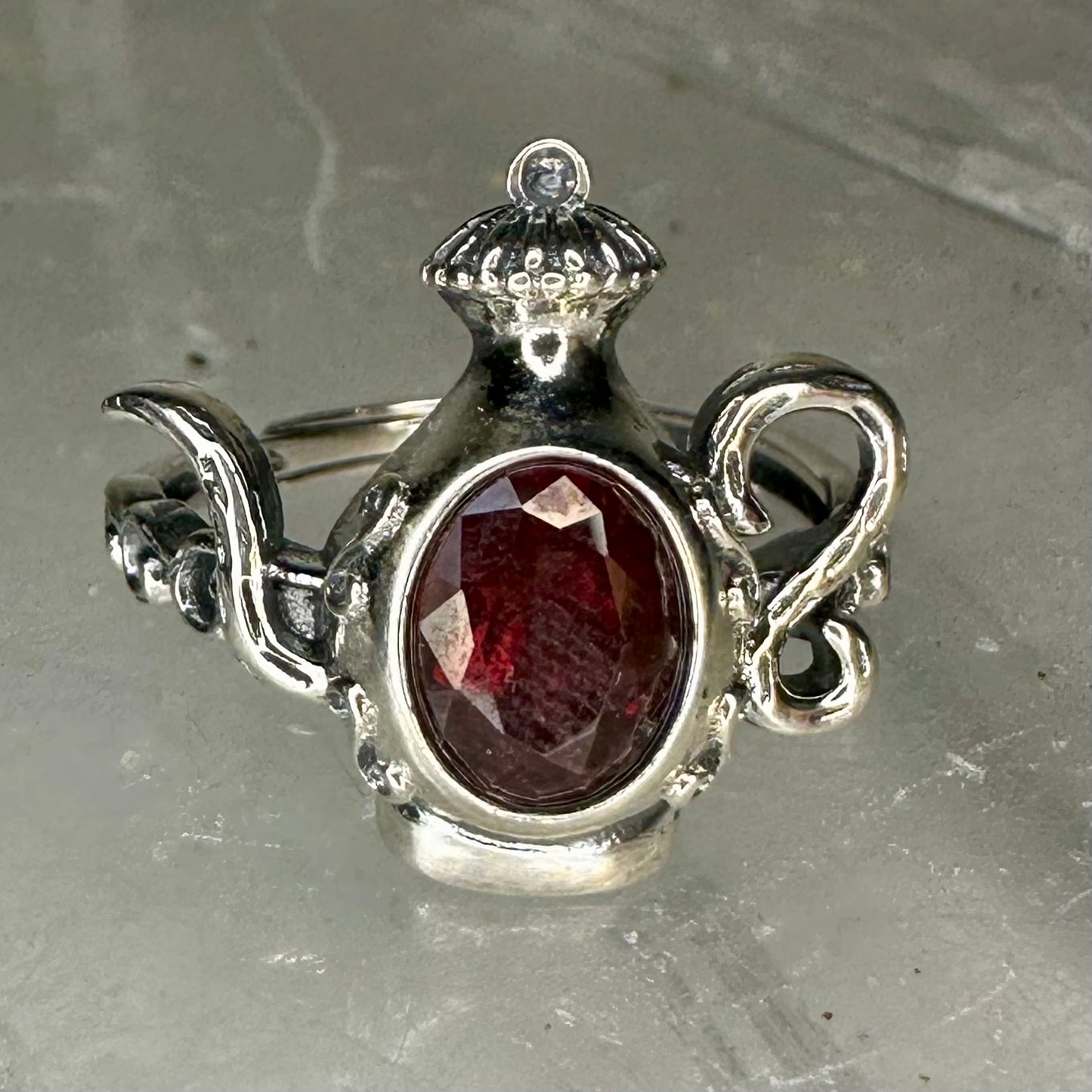 Garnet 925 Adjustable Ring