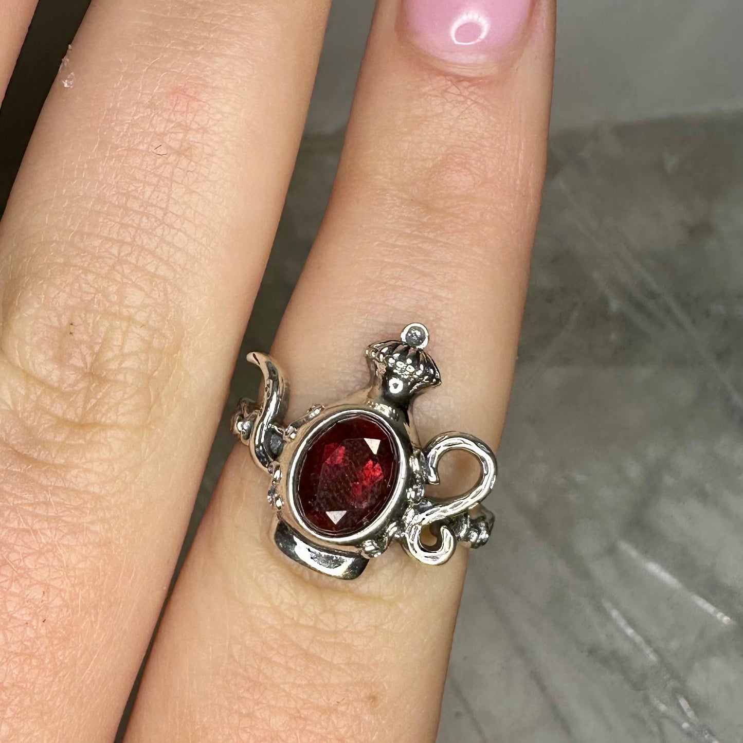 Garnet 925 Adjustable Ring