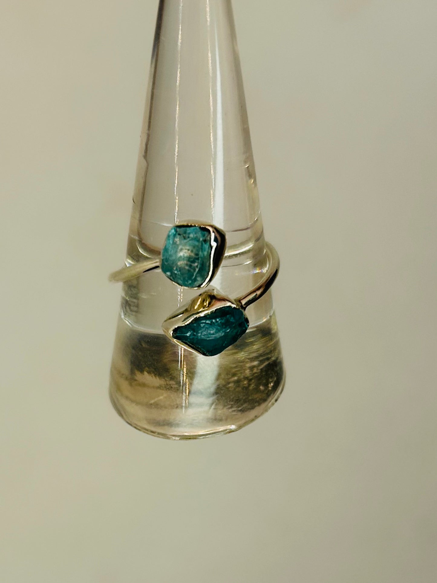 Double Topaz Adjustable Rings