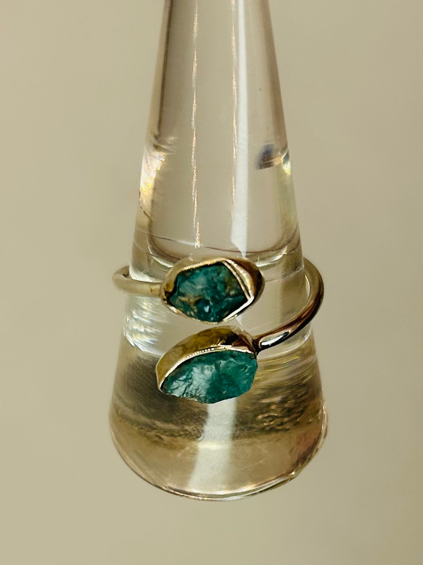 Double Topaz Adjustable Rings