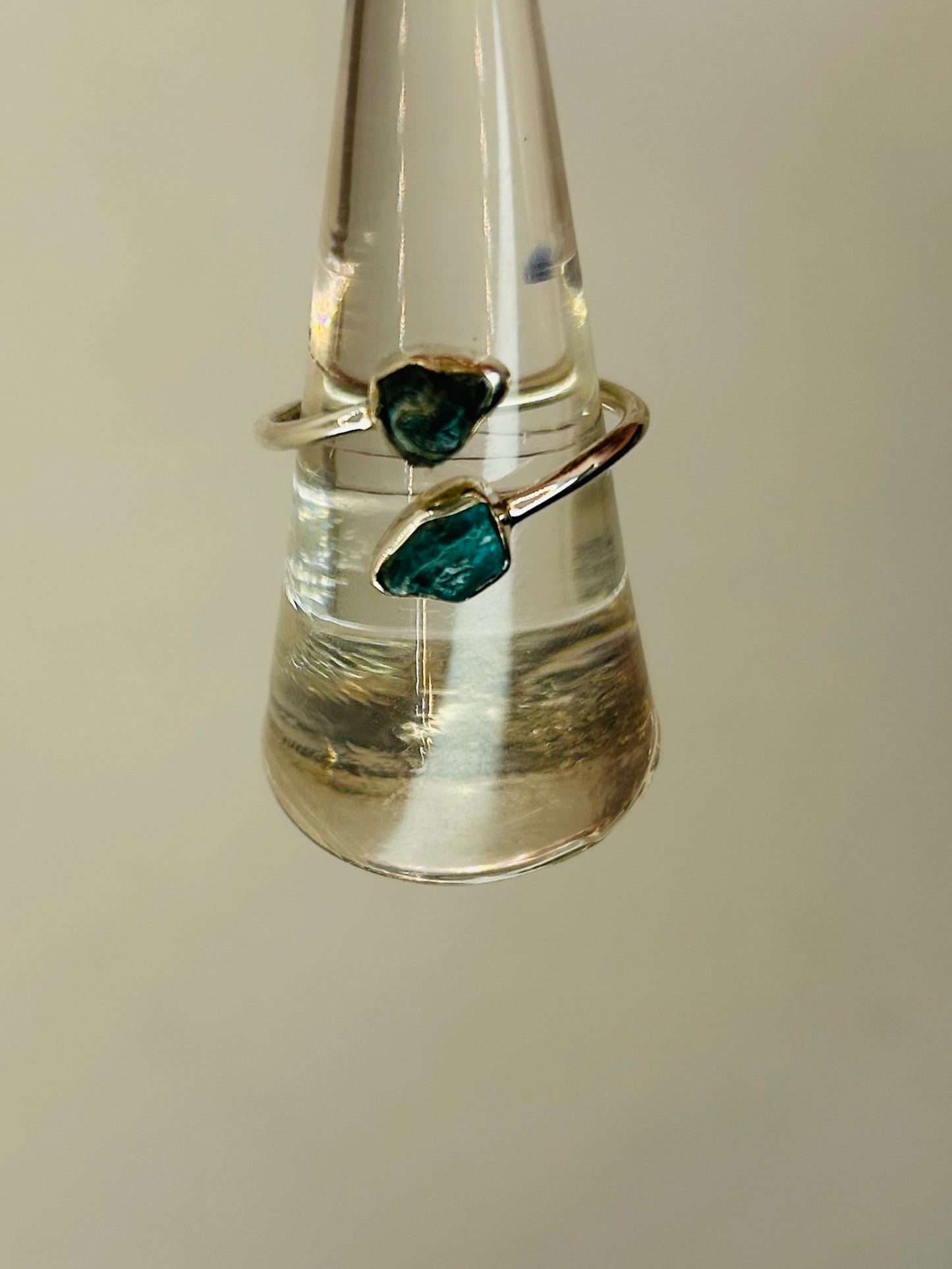 Double Topaz Adjustable Rings