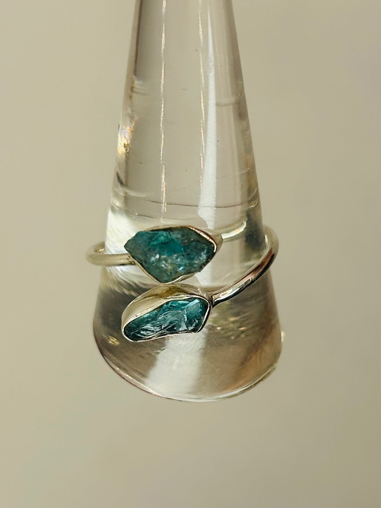 Double Topaz Adjustable Rings