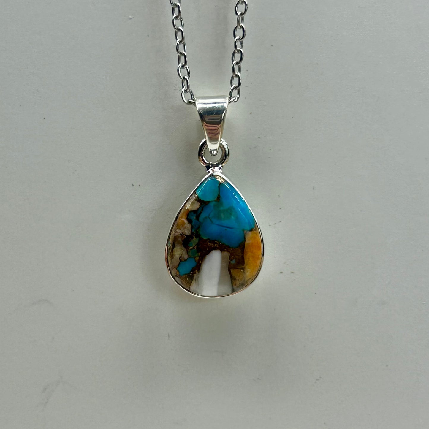 Oyster Turquoise Tear Drop Pendant