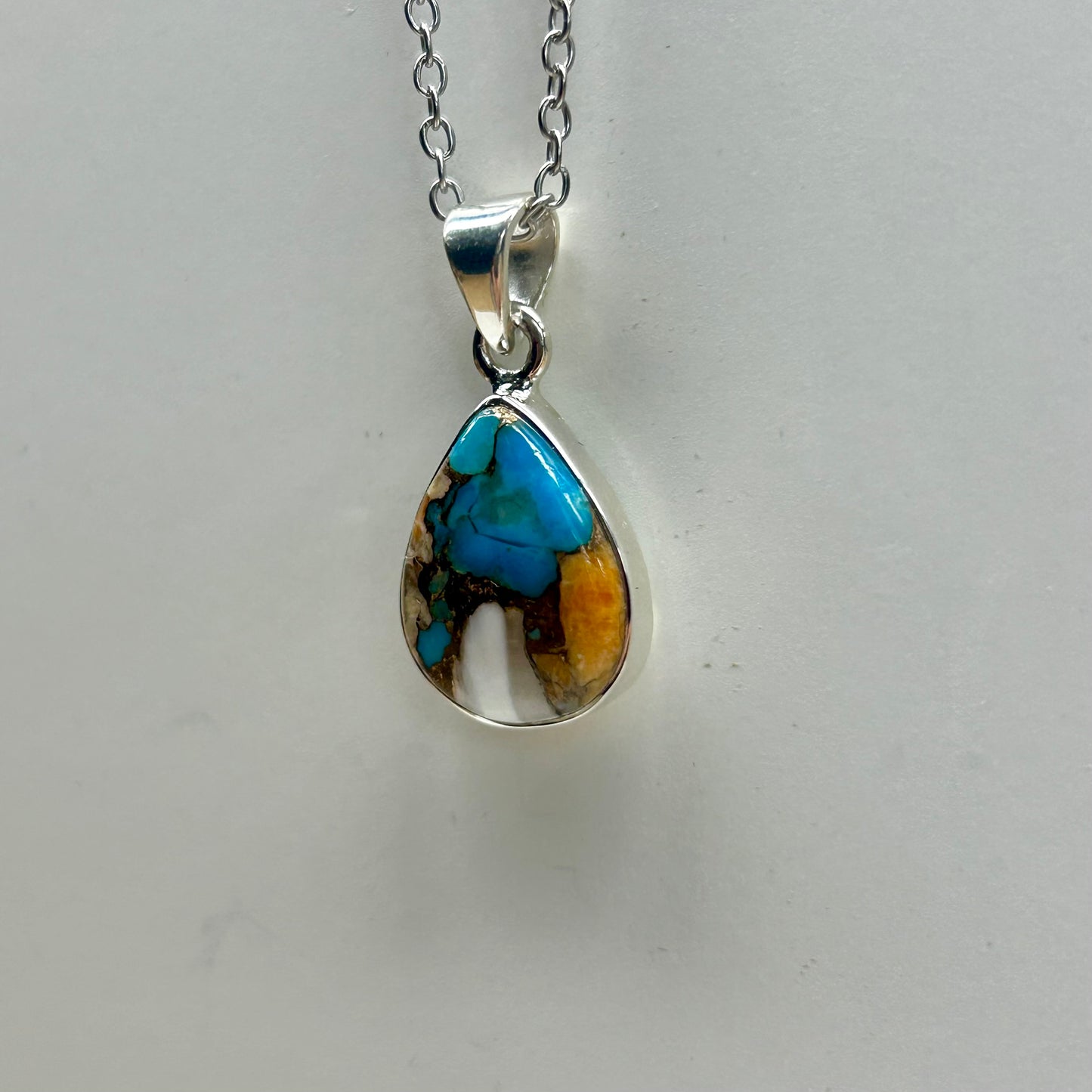 Oyster Turquoise Tear Drop Pendant