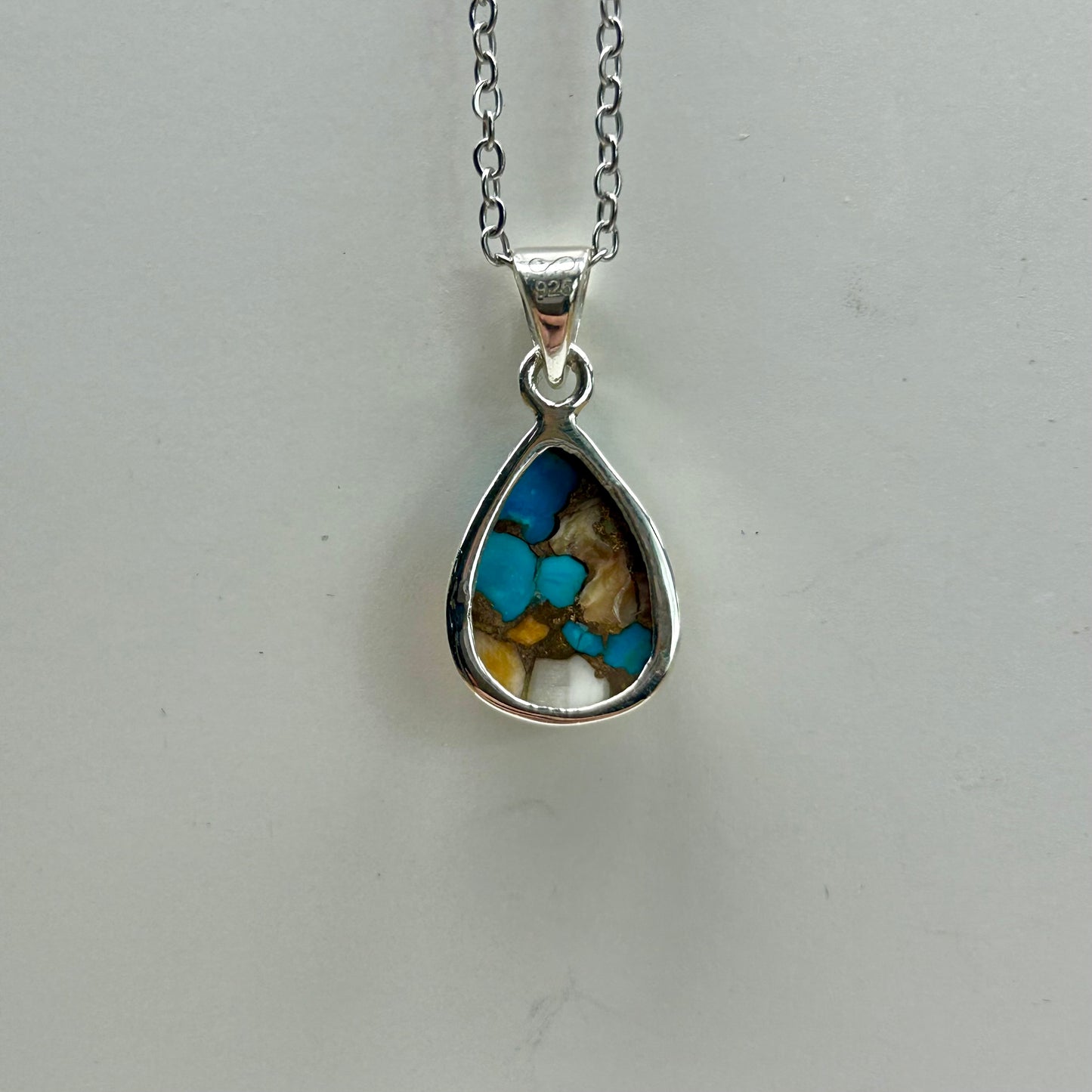 Oyster Turquoise Tear Drop Pendant