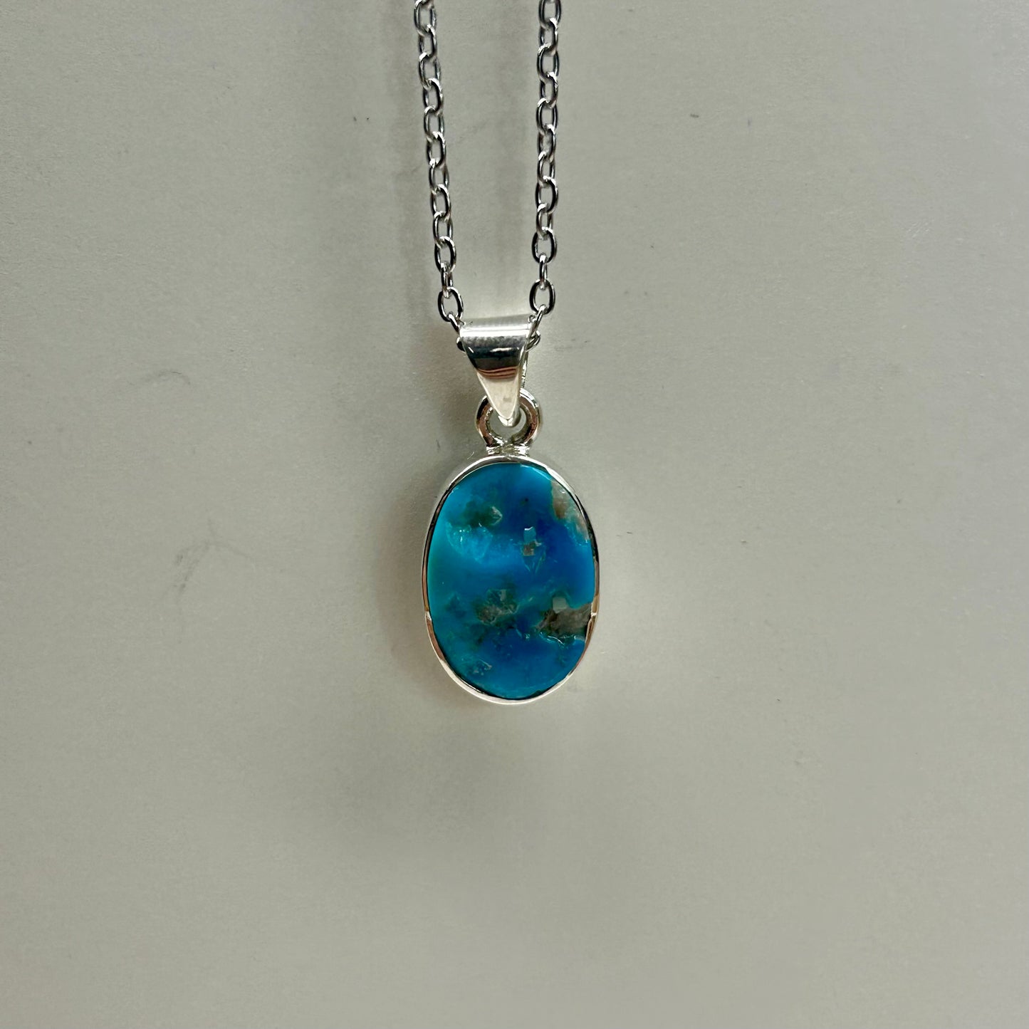 Sleeping Beauty Terquoise Oval Pendant