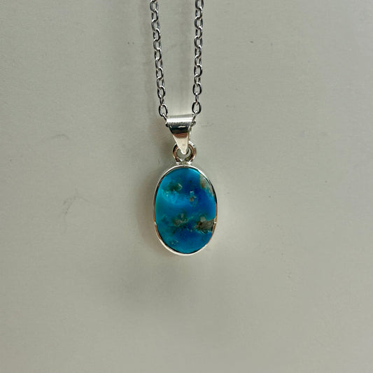 Sleeping Beauty Terquoise Oval Pendant
